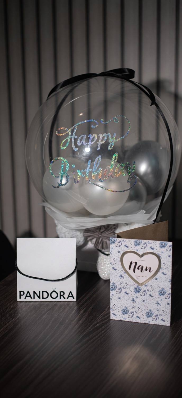 Oh Baby gender reveal balloon setup London